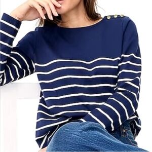 J Crew Striped button-shoulder tee - size S